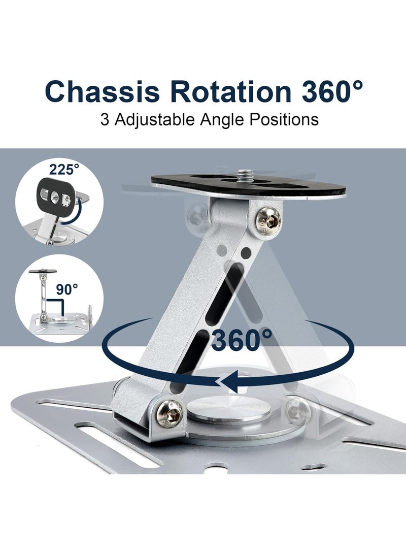DUNISO Projector Stand,360° Rotation Foldable Metal Projectors Bracket,Projector Mount,Camera Bracket Mini Projector Bracket,with 1/4-Inch Thread,Durable and Sturdy, with Strong Load-Bearing Capacity,for Family and Personal Use - Image 5